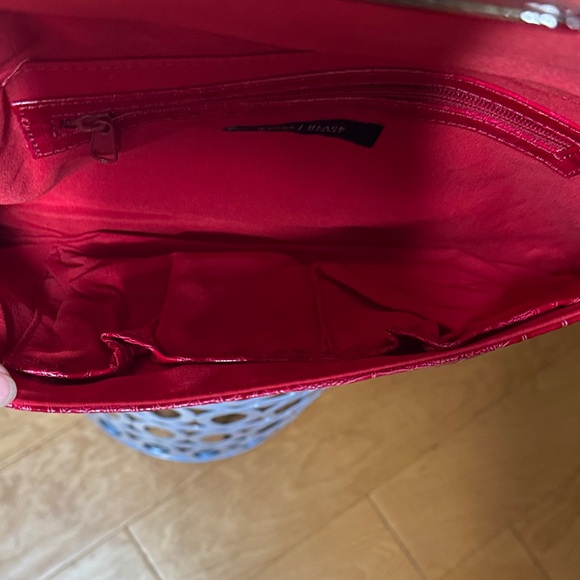 White House Black Market Red Crocodile-Embossed Clutch - Picture 10 of 10